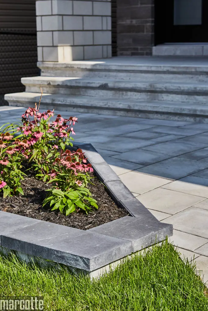 Landscaping a modern-style entrance