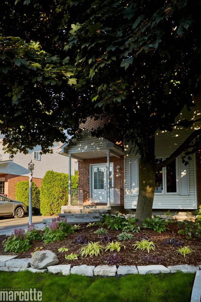Inviting Facade, Natural Stone with Interlocking Pavers