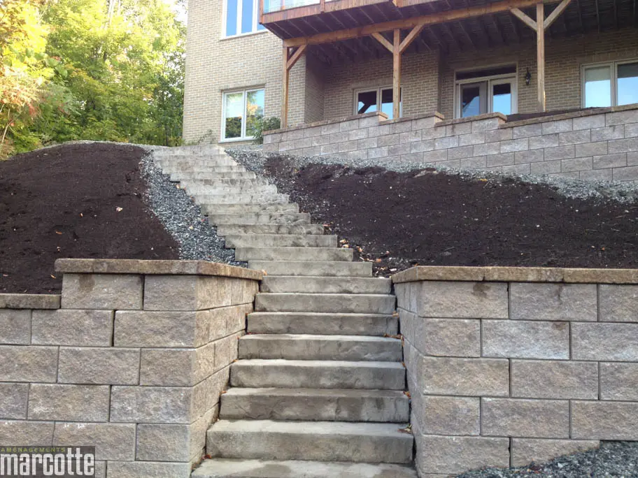 Installation du murs de soutenement