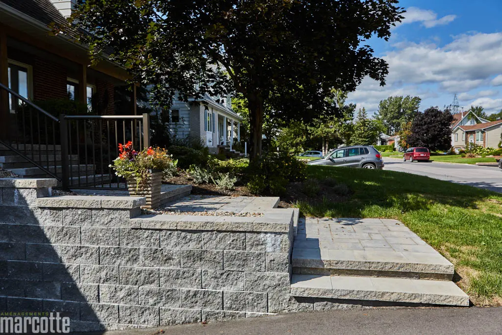 Retaining Walls and Stone Stairs