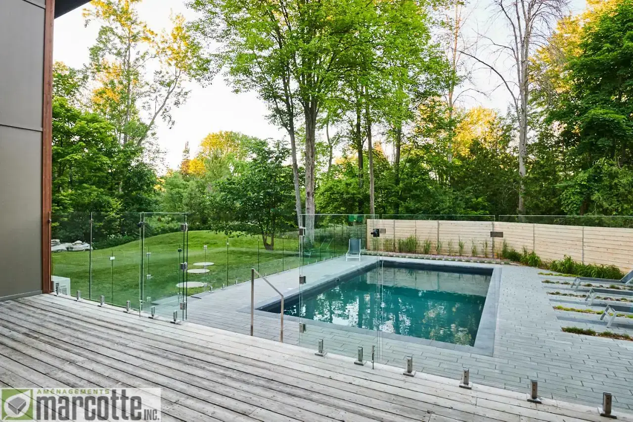 Complete landscaping around a pool