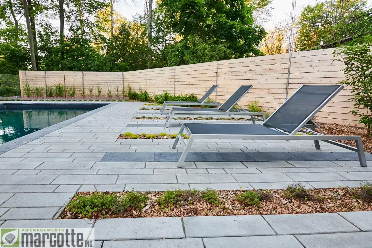 Complete landscaping around a pool