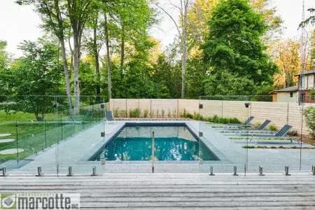 Complete landscaping around a pool