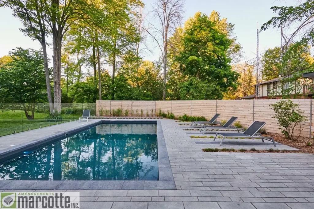Complete landscaping around a pool